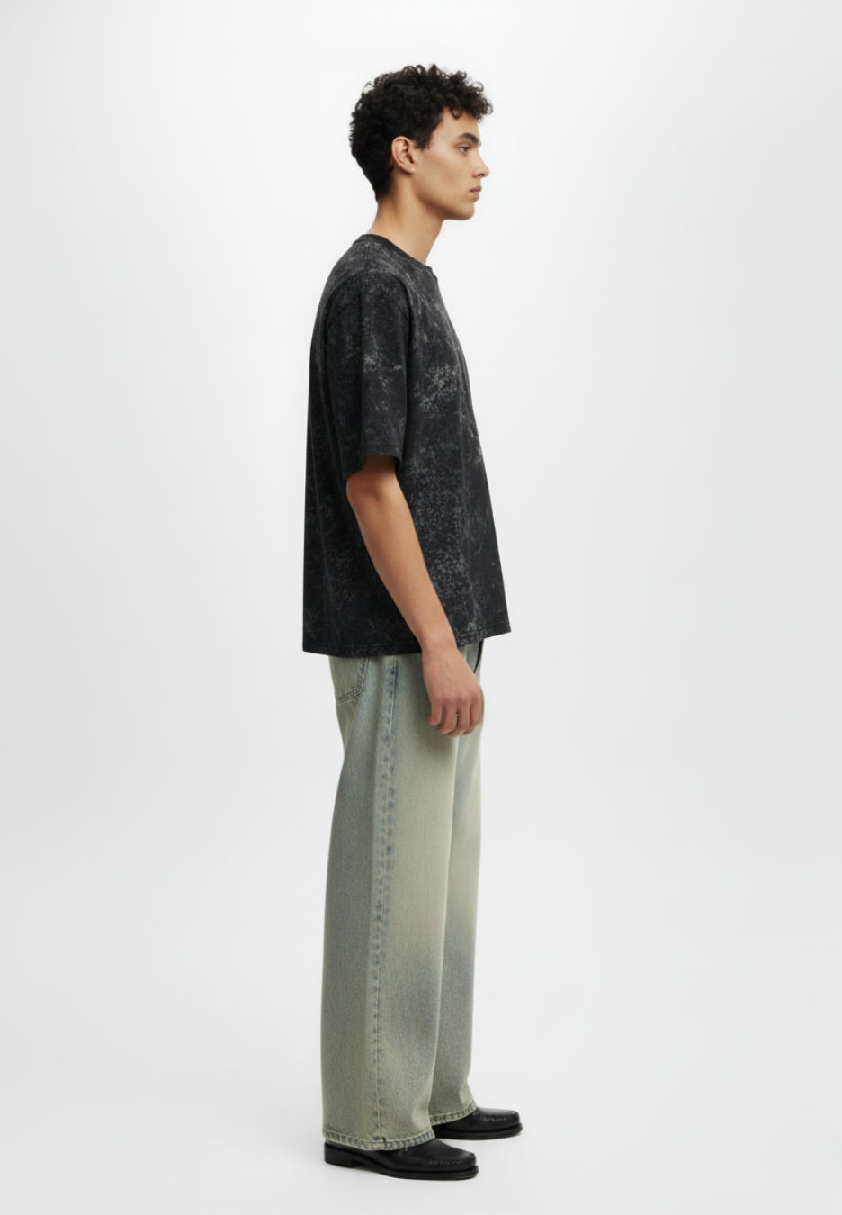 Charcoal Faded Oversized Tee