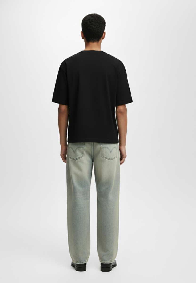 Loomon Black Basic Oversized Tee