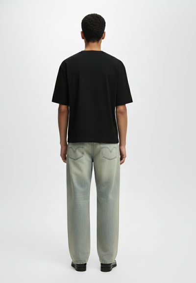 Loomon Black Basic Oversized Tee