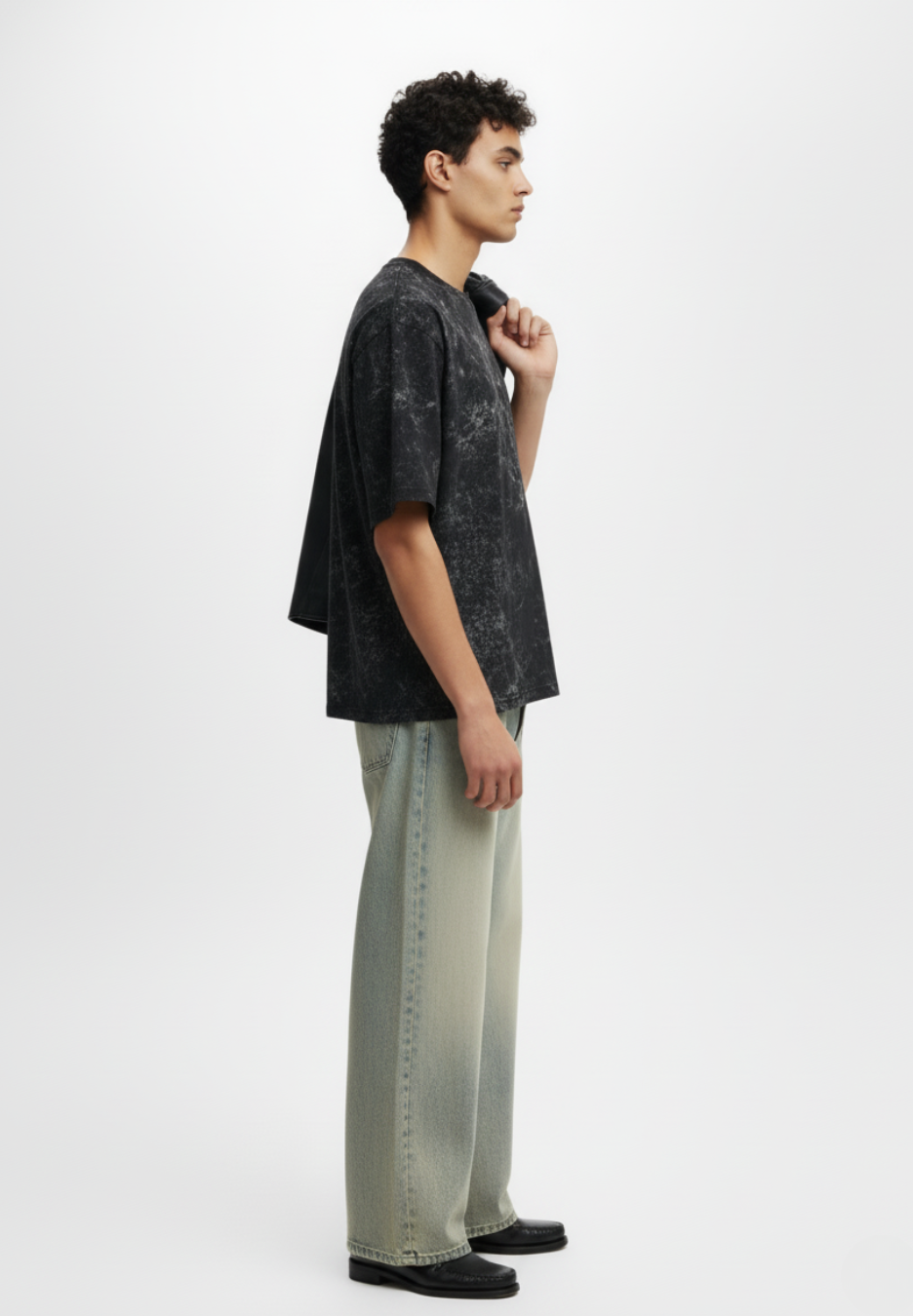 Charcoal Faded Oversized Tee