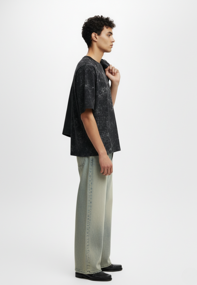 Charcoal Faded Oversized Tee