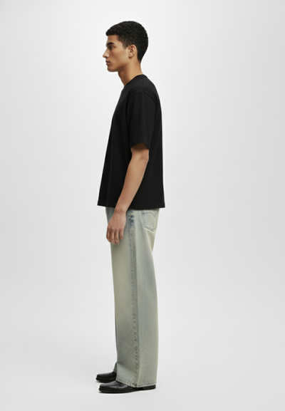 Loomon Black Basic Oversized Tee