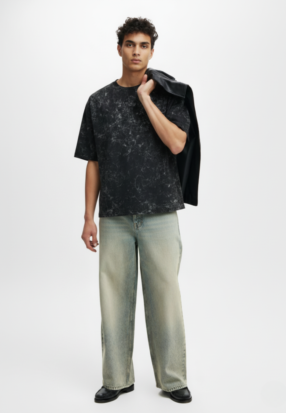 Charcoal Faded Oversized Tee