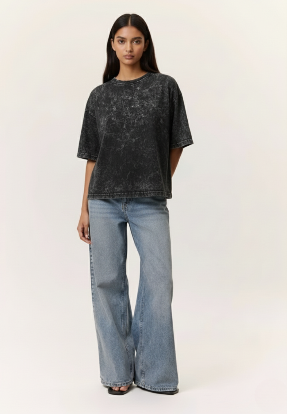 Charcoal Faded Oversized Tee