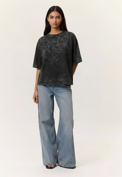 Charcoal Faded Oversized Tee